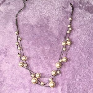 Layered pearl necklace